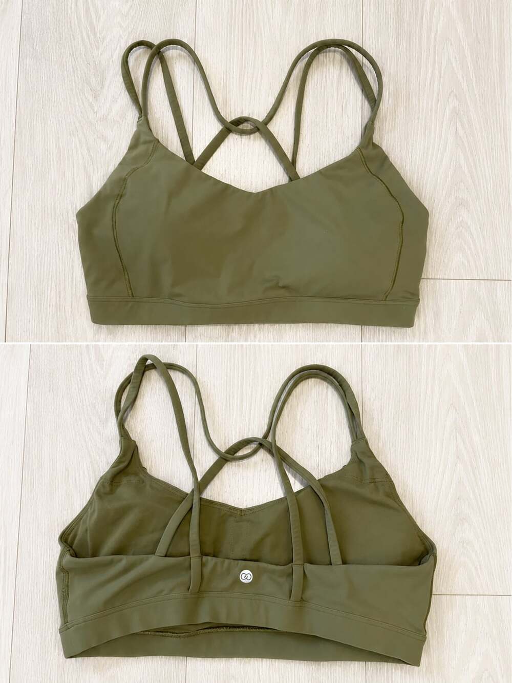 Calia Women's Strive Low Support Strappy Back Sports Bra Olive Green Size M